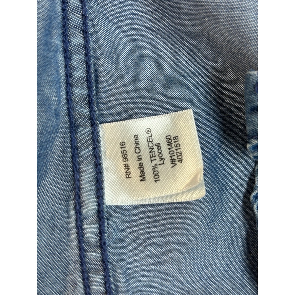 Coldwater Creek Womens Denim Shirt Tencel Lyocell Blue‎ Long Sleeve Button Up XS - Picture 7 of 8